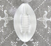 1 pc) 28x17mm Swarovski Crystal Half-drilled Football Pendant_Matte Crystal Clear