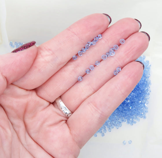 50 beads) 3mm Preciosa Crystal Bicones_Light Sapphire Blue