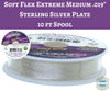 10 ft spool) Medium Soft Flex Extreme_.925 Sterling Silver Plated_Stainless Steel_.019 inch_26lb test