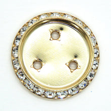 2 pcs_ 30mm Surround Settings for 24mm Cabs Preciosa Crystal Rhinestone Rondelle Shrag Setting_Silver Plate_Gold Plate