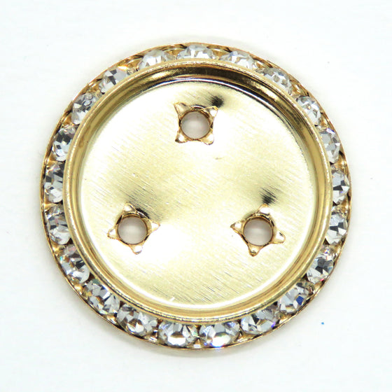 2 pcs_ 30mm Surround Settings for 24mm Cabs Preciosa Crystal Rhinestone Rondelle Shrag Setting_Silver Plate_Gold Plate