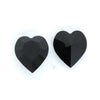 2 pcs) 11x10mm Vintage 90s Swarovski Crystal Heart Rhinestones_#4800_Jet Black