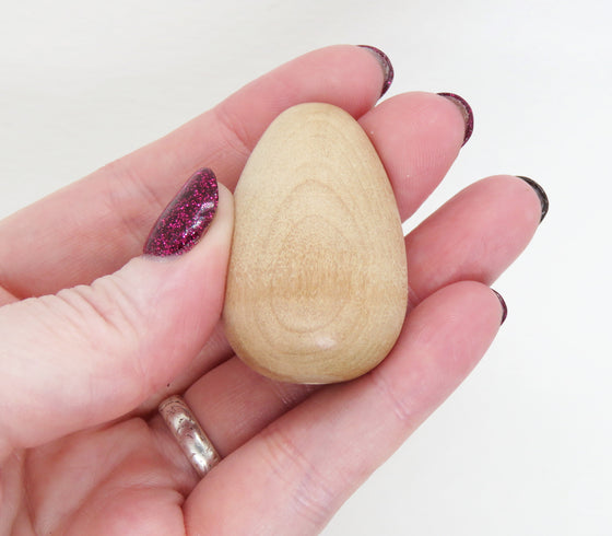 3 pcs) 40x27mm Mini Wooden Egg Blank for Crafting