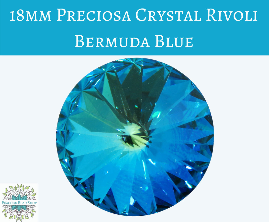  1 pc) 18mm Preciosa Crystal Rivoli_Bermuda Blue