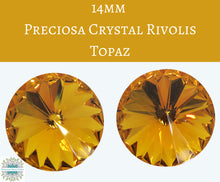  2 pieces) 14mm Preciosa Crystal Rivolis_Topaz