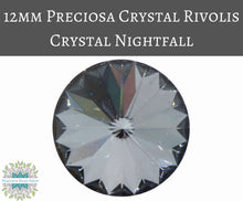  2 pcs) 12mm Preciosa Crystal Rivolis_Crystal Nightfall