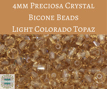  50 beads) 4mm Preciosa Crystal Bicone Beads_Light Colorado Topaz