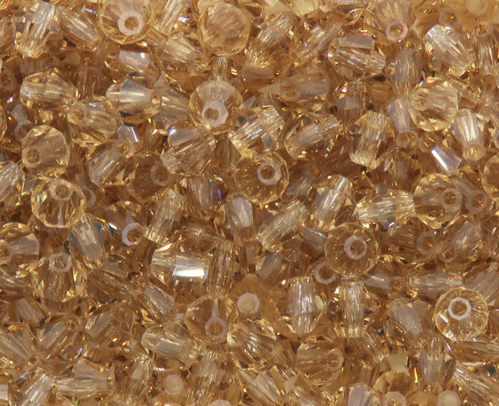 50 beads) 4mm Preciosa Crystal Bicone Beads_Light Colorado Topaz
