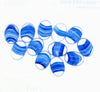 1pc) 25x18mm Glass Cabochon_Clear with Blue Swirl_Preciosa Glass
