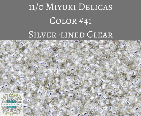 10 grams) 11/0 Delicas Silver Lined Clear_DB41
