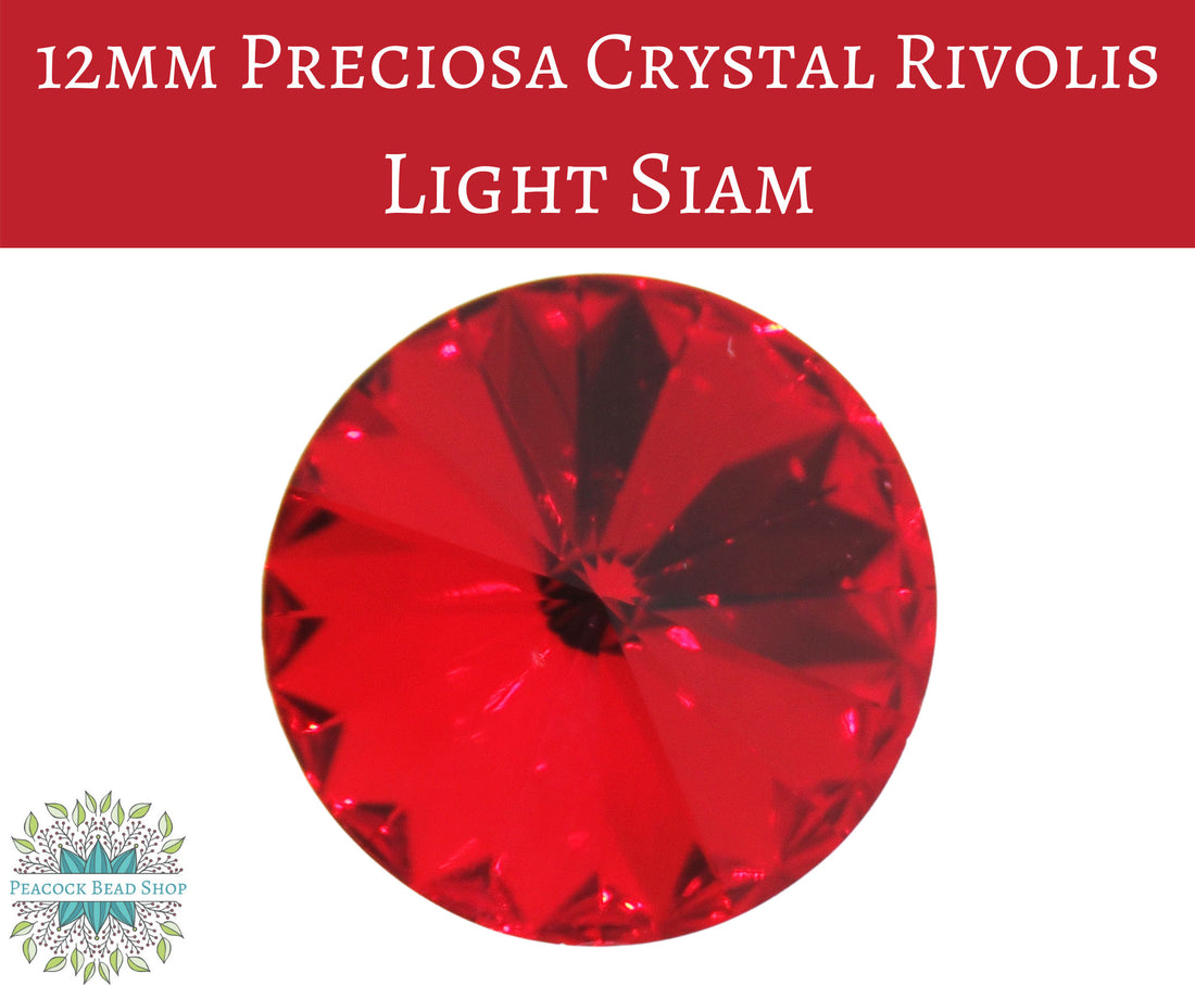  2 pieces) 12mm Preciosa Crystal Rivolis_Light Siam