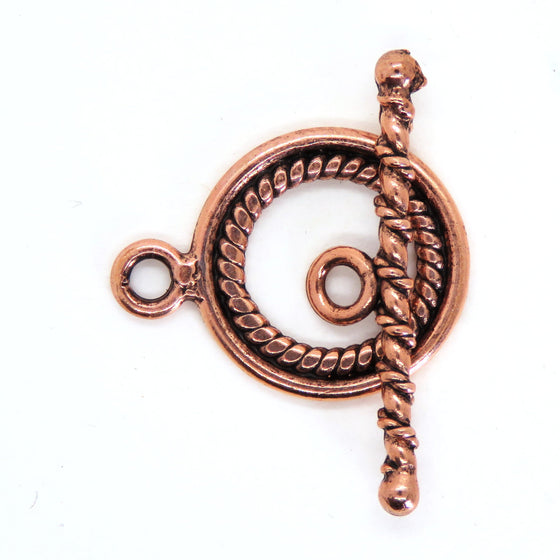 1 set) 15mm Antiqued Copper Toggle Clasp_Rope detail