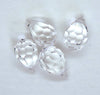 4 beads) 6x10mm Preciosa Crystal Drop Bead Pendants_Crystal Clear