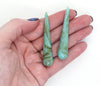 2 pieces) 61mm German Resin Long Drop Pendants_Turquoise Brown Marble