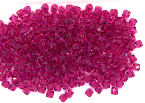 36 beads) 6mm Preciosa Crystal Bicones_Fuchsia