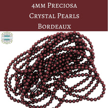  50 beads) 4mm Preciosa Crystal Pearls Bordeaux