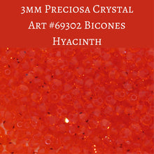  50 beads) 3mm Preciosa Crystal Bicones Hyacinth