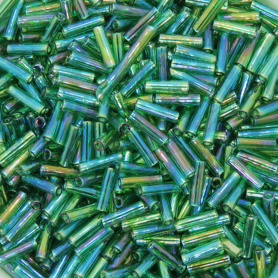 8.5 grams) 6mm Miyuki Bugle Beads #134FR Matte Translucent Dark Topaz AB