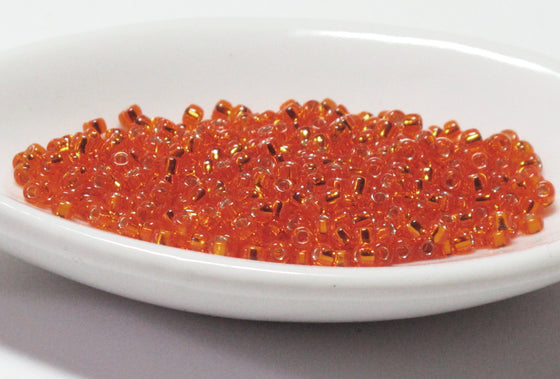 11 grams_11/0 Miyuki Seed Beads_#8 Silverlined Orange_Halloween
