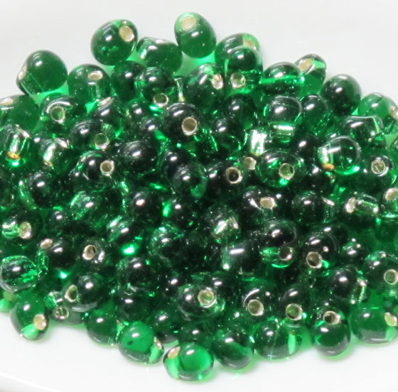 3.4mm Drop Beads_Silver Lined Green_Miyuki #16