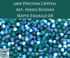 50 beads) 4mm Preciosa Crystal Bicones Matte Emerald AB