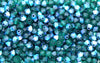 50 beads) 4mm Preciosa Crystal Bicones Matte Emerald AB