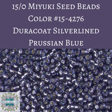  9 grams) 15/0 Miyuki Seed Beads #4276 Duracoat Silver-lined Prussian Blue