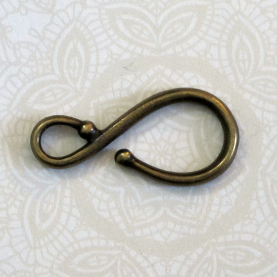 32x15mm Large Hook Clasp_Antiqued Brass_Statement_Steampunk Cosplay_Costume Supply
