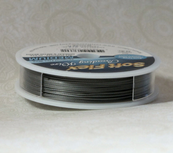 Medium Soft Flex Wire_Stainless Steel_30 foot Spool_Stringing Wire_Beading_49 strands_26lb test_.019_