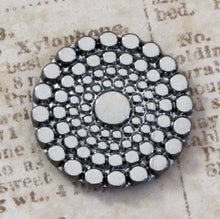  22.5mm Button Top Cabochon Metallic Antiqued Silver Circles Czech Glass Cab