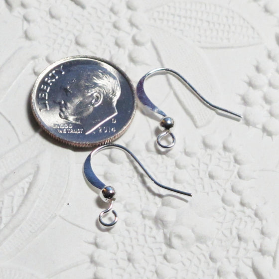 French Earwires_Silver Plate_Ball Detail_10 pair_Jewelry Design_Designers Bulk_Bright Silver