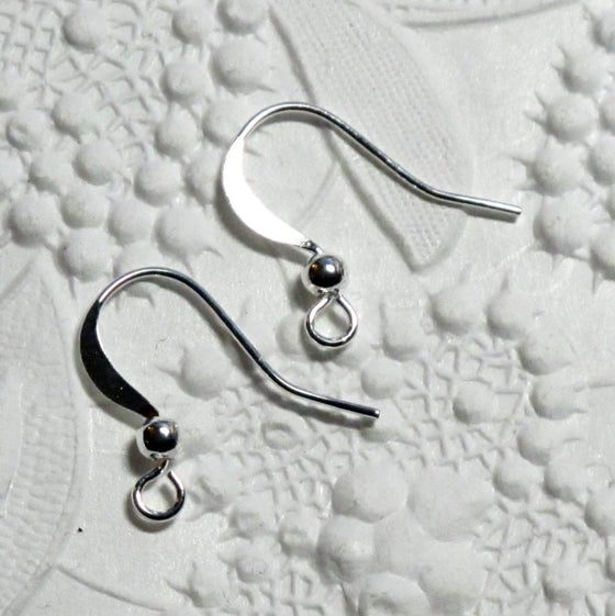 French Earwires_Silver Plate_Ball Detail_10 pair_Jewelry Design_Designers Bulk_Bright Silver