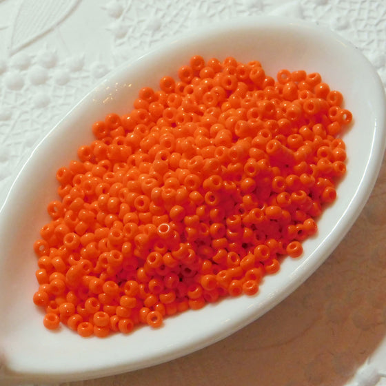 11/0 Japanese Seed Beads_Opaque Halloween Orange_11 grams or 50 grams_Miyuki #406
