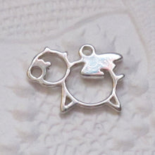  Flying PIG Charm_STERLING SILVER_12x9mm_Openwork_Farm_When Pigs Fly_Pendant